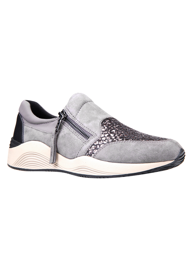Giày Sneakers Nữ GEOX D Omaya A Goat Sue+Glit.Text Dk Grey