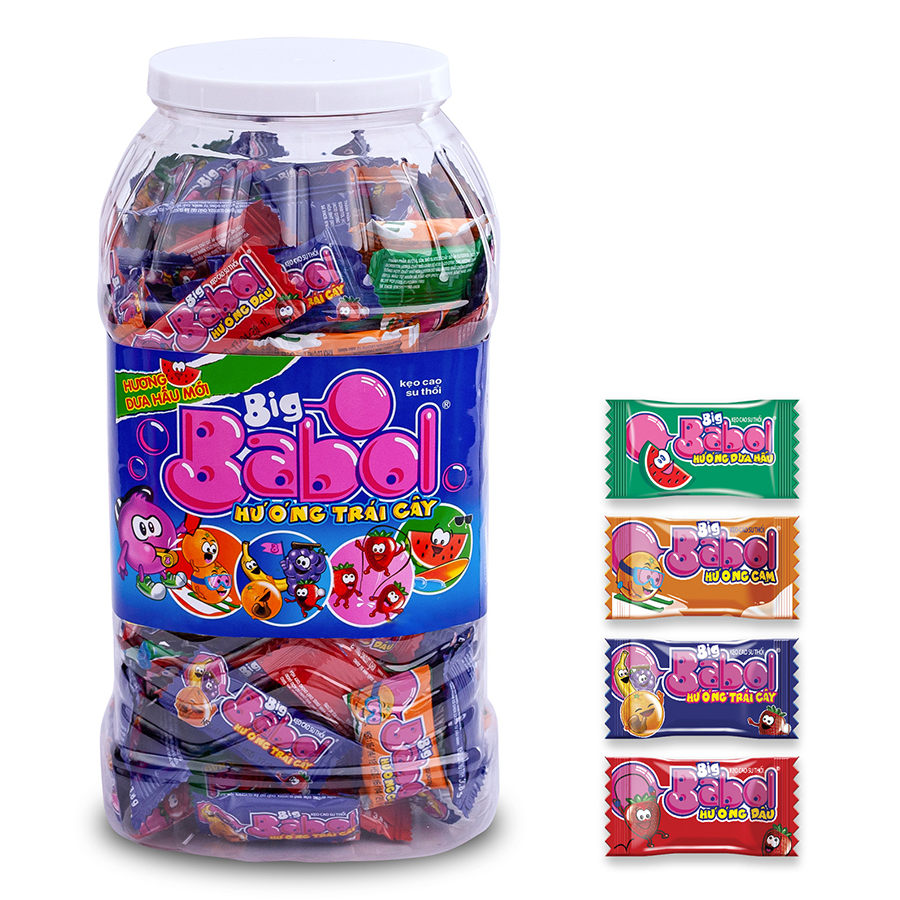 Kẹo Gum Thổi Big Babol Hương Trái Cây (Hũ 150 Viên)