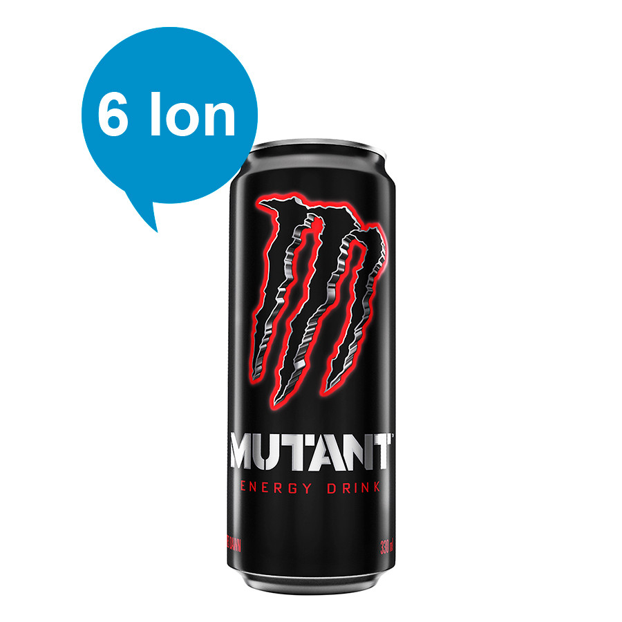 Lốc 6 Nước Giải Khát Mutant Red Dawn Energy Drink (Lon 330ml x 6)