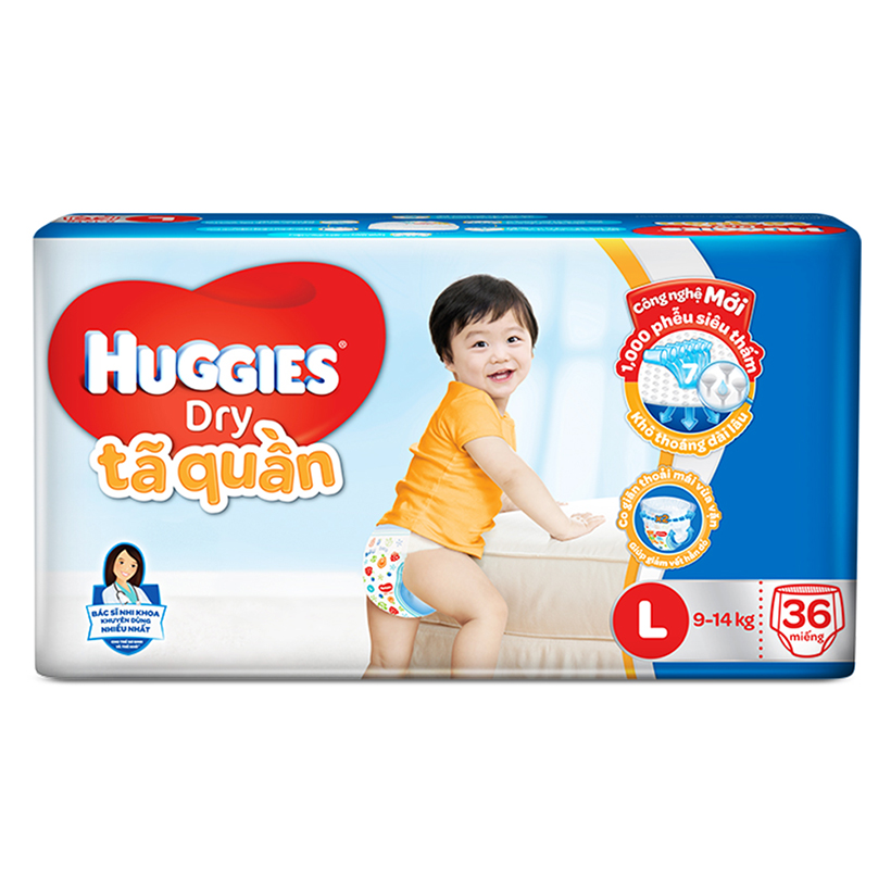 Tã quần Huggies Dry Pants Jumbo L36