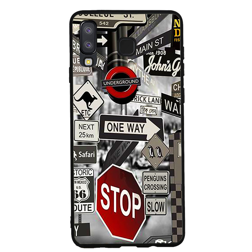 Ốp lưng viền TPU cho điện thoại Samsung Galaxy A8 Star -Street 01
