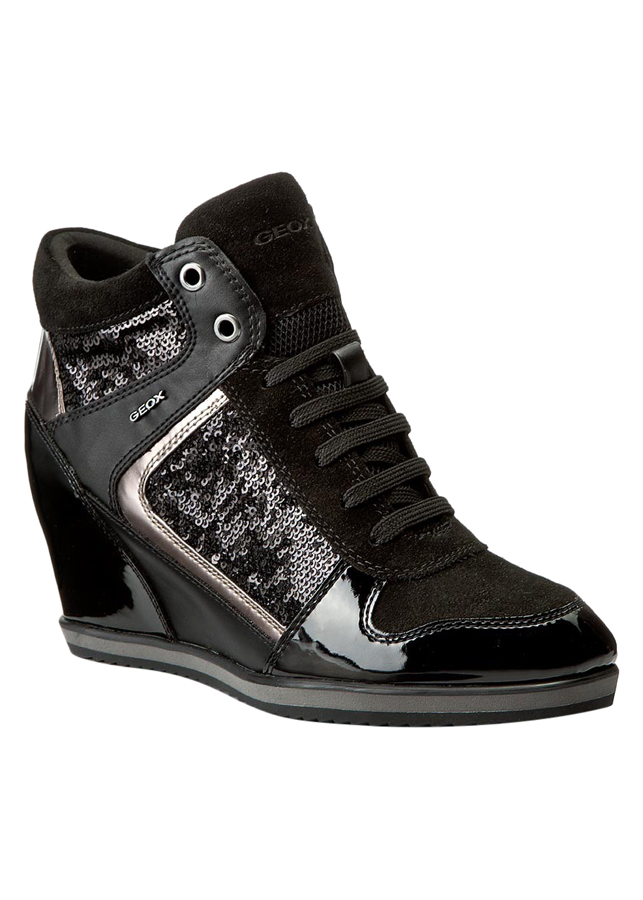 Giày Sneakers Nữ GEOX D Illusion B Pailettes+Gbk Black - Đen