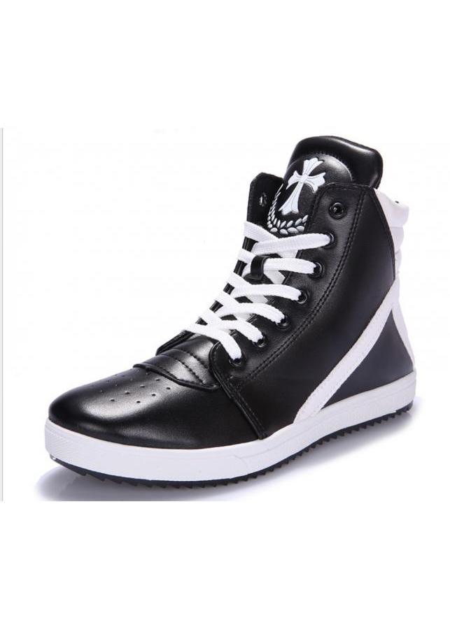 Giày nam sneaker phối trắng đen cổ cao SM005 - Đen