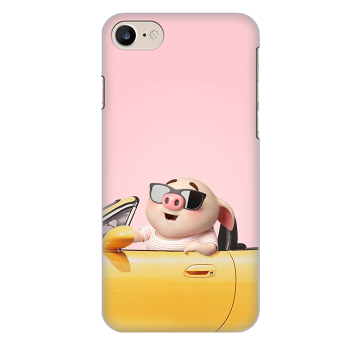 Ốp lưng nhựa cứng nhám dành cho iPhone 7 in hình HEO TẬP LÁI Ô TÔ