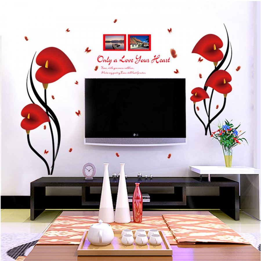 761406 , 1357664457084 , 62_8820387 , 75000 , Decal-dan-tuong-Hoa-trai-tim-do-HP45-62_8820387 , tiki.vn , Decal dán tường Hoa trái tim đỏ - HP45 Decal dán tường Hoa trái tim đỏ - HP45