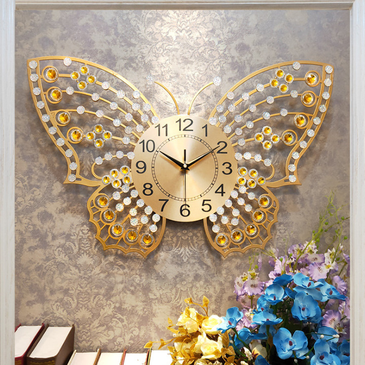 Đồng hồ treo tường - Đồng hồ treo tường hình cánh bướm - Đồng hồ trang trí - Đồng hồ treo tường pin AA -...