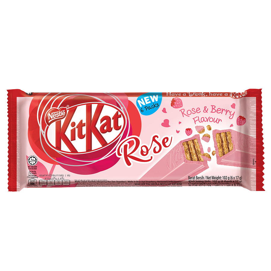 Bánh Socola Kit Kat Pink Vị Dâu 2F (6 Thanh x 17g)