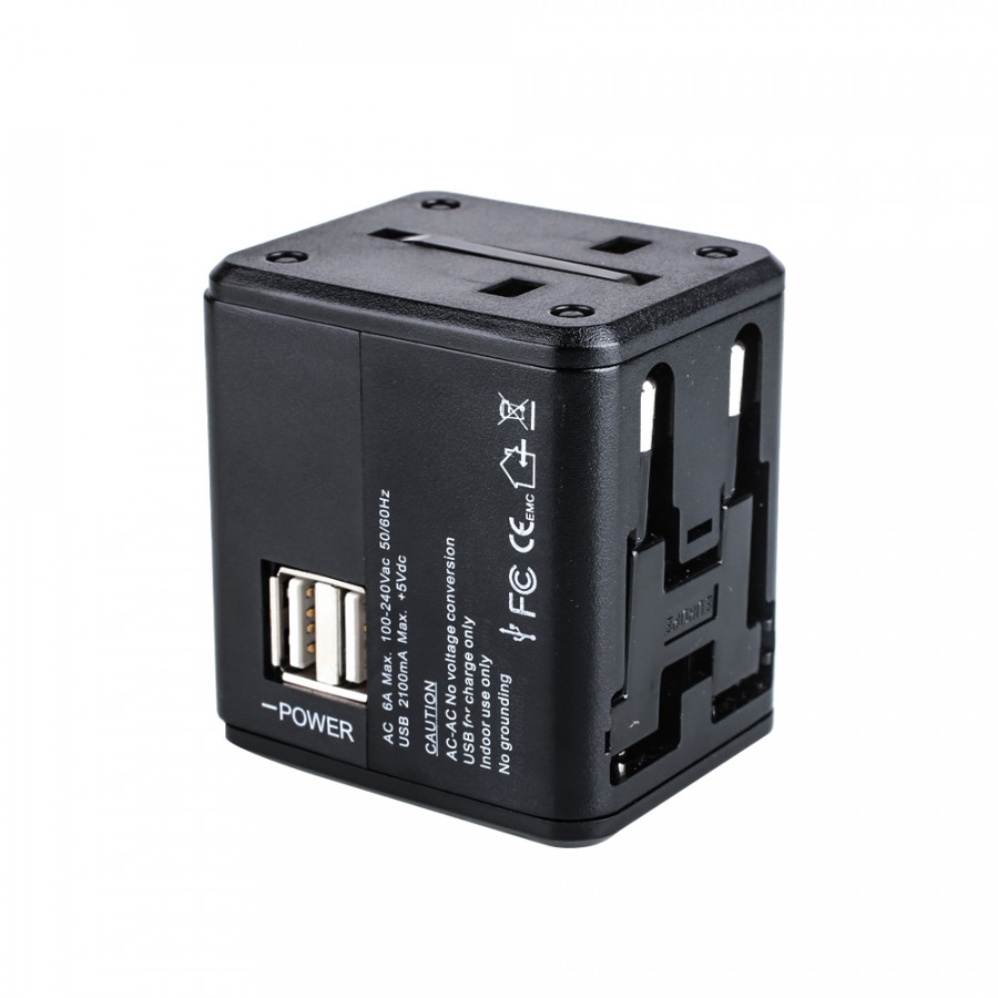 Global Conversion Socket International Power Adapter Durable ABS Black Going Abroad Business