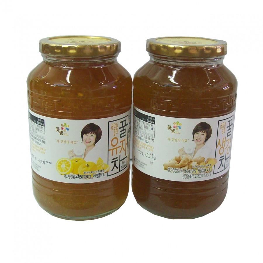 Combo 2 hũ trà thanh yên và trà gừng mật ong Kkoh Shaem Food nhập khẩu Hàn Quốc 1kg