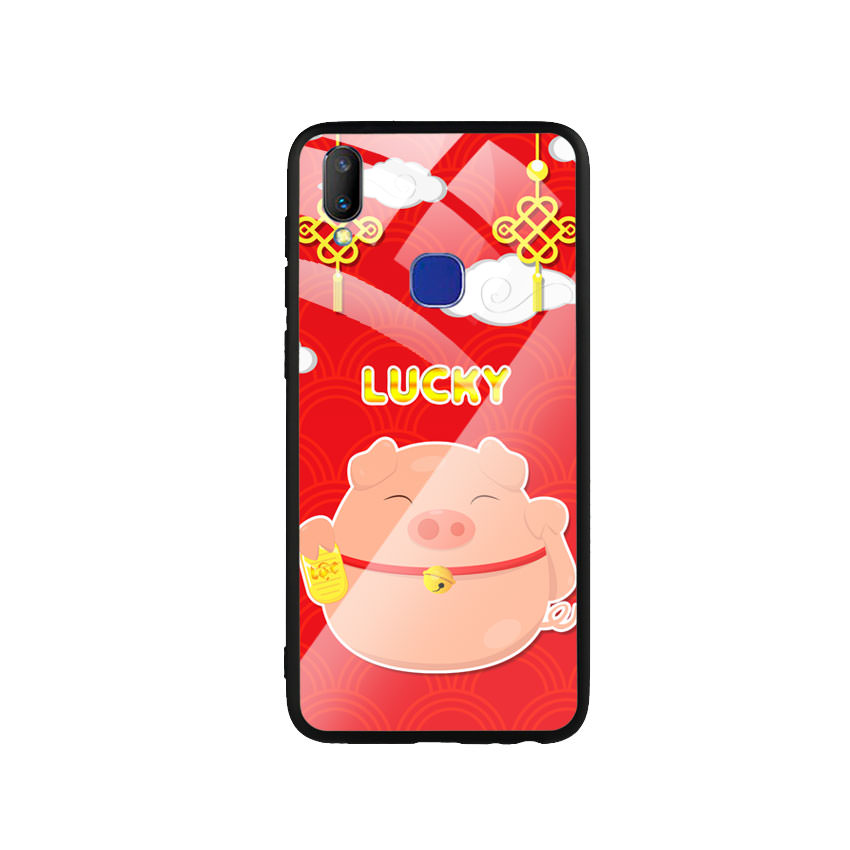Ốp Lưng Kính Cường Lực cho điện thoại Vivo V11i - Lucky Pig 01