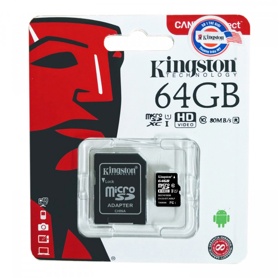 1600374 , 7833902017226 , 62_10738804 , 590000 , The-Nho-Micro-SD-Kingston-64GB-Class-10-Co-Adapter-62_10738804 , tiki.vn , Thẻ Nhớ Micro SD Kingston 64GB Class 10 Có Adapter Thẻ Nhớ Micro SD Kingston 64GB Class 10 Có Adapter