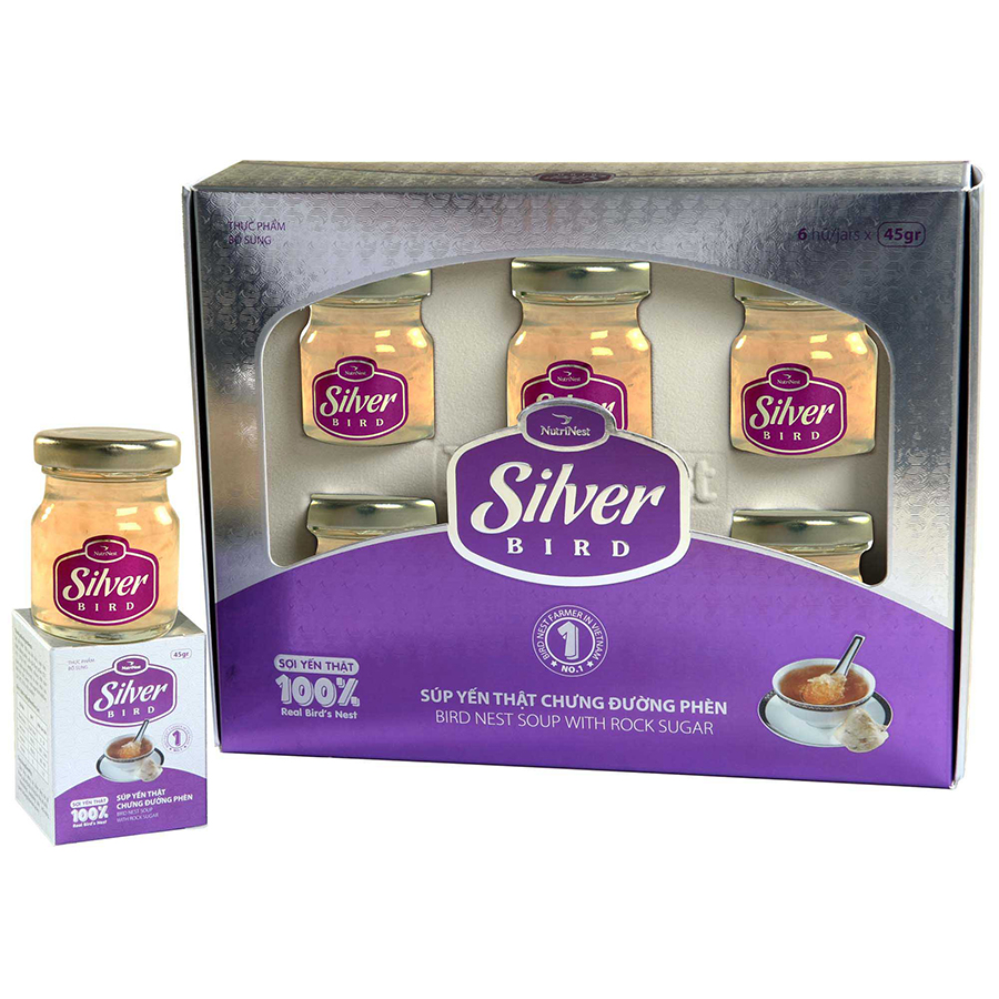 20093580 , 9859900409199 , 62_2297939 , 410000 , Hop-qua-Silver-Bird-Nuoc-Yen-Sao-Chung-Duong-Phen-Soi-Yen-That-100Phan-Tram-6-hu42g--62_2297939 , tiki.vn , Hộp quà Silver Bird - Nước Yến Sào Chưng Đường Phèn Sợi Yến Thật 100% - ( 6 hũ*42g ) Hộp quà Silver Bird - Nước Yến Sào Chưng Đường Phèn Sợi Yến Thật 100% - ( 6 hũ*42g )