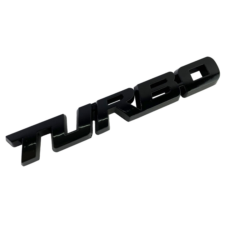 Tem kim loại 3D TURBO dán trang trí ô tô (Màu Đen)