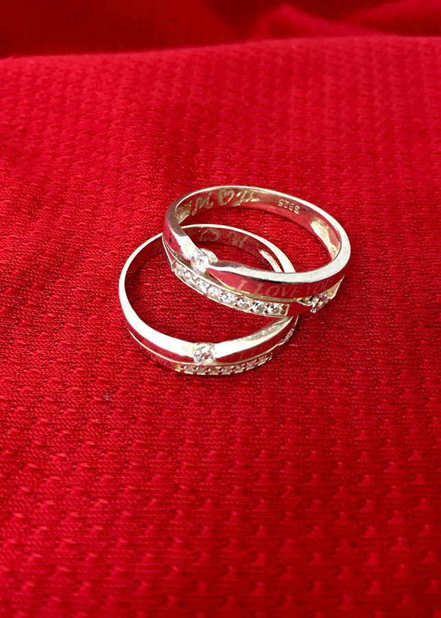 Nhẫn đôi bên em mãi mãi bạc 925 - ND10 - trang sức Bạc QTJ ( bạc)