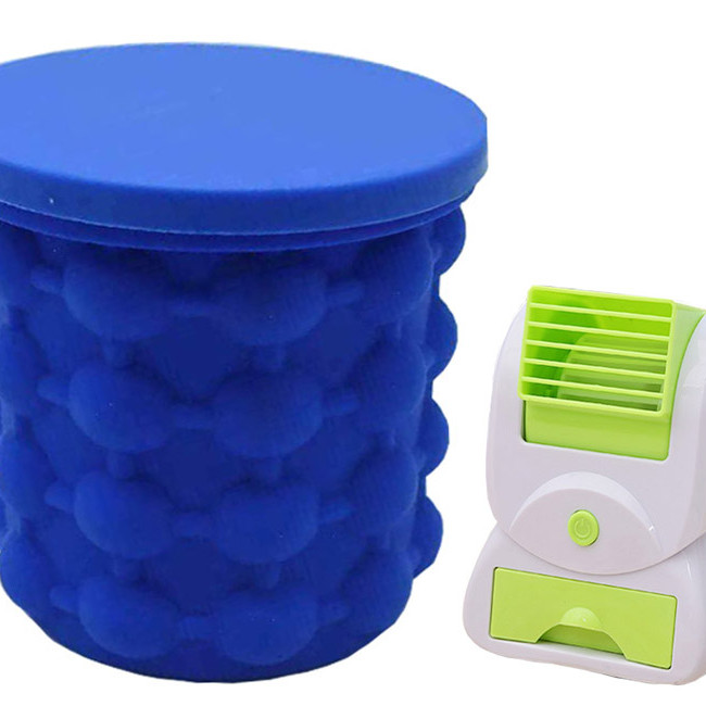 Cốc làm đá thông minh tặng quạt mini làm mát bằng hơi nước 1 cửa
