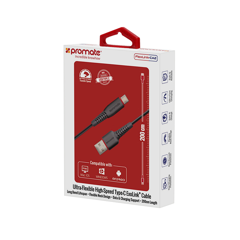 922884 , 3686040448117 , 62_3616831 , 190000 , Cap-Sac-Promate-FlexLink-CA2-Cong-USB-Type-C-2m-Den-62_3616831 , tiki.vn , Cáp Sạc Promate FlexLink-CA2 Cổng USB Type-C 2m - Đen Cáp Sạc Promate FlexLink-CA2 Cổng USB Type-C 2m - Đen