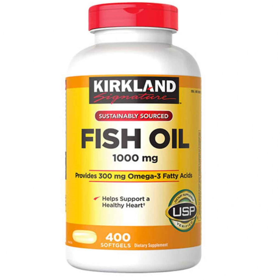 Thực phẩm bảo vệ sức khỏe Viên dầu cá Kirkland Signature Fish Oil 1000mg từ Mỹ, bổ sung Omega-3, DHA và EPA - 400 Viên - 1445013 , 9011465957823 , 62_7677553 , 650000 , Thuc-pham-bao-ve-suc-khoe-Vien-dau-ca-Kirkland-Signature-Fish-Oil-1000mg-tu-My-bo-sung-Omega-3-DHA-va-EPA-400-Vien-62_7677553 , tiki.vn , Thực phẩm bảo vệ sức khỏe Viên dầu cá Kirkland Signature Fish Oi
