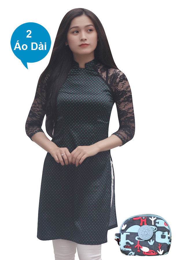 1007646 , 8790563923947 , 62_5747779 , 838000 , Combo-2-Ao-Dai-Lua-Cham-Bi-FATRALY-Xanh-Den-Vi-Cam-Tay-62_5747779 , tiki.vn , Combo 2 Áo Dài Lụa Chấm Bi FATRALY - Xanh Đen + Ví Cầm Tay Combo 2 Áo Dài Lụa Chấm Bi FATRALY - Xanh Đen + Ví Cầm Tay