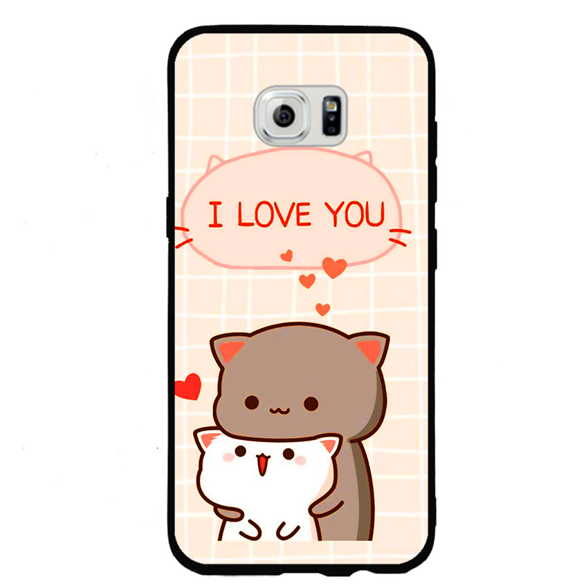 Ốp lưng viền TPU cho điện thoại Samsung Galaxy S6 Edge - I Love U