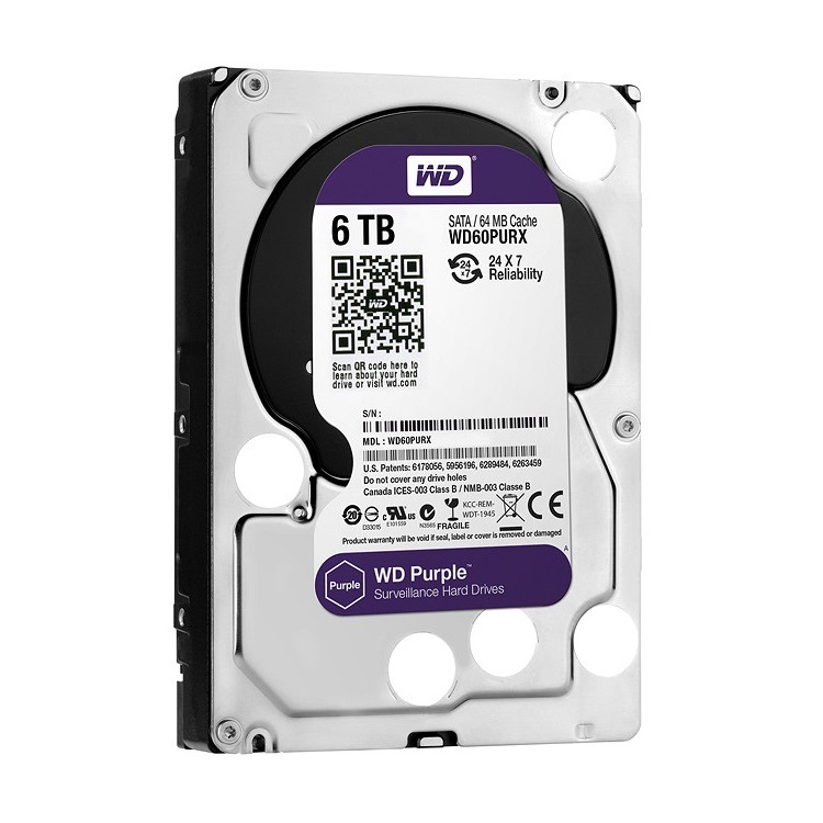 Ổ cứng HDD WD 6TB Purple WD60PURZ - Hàng Chính Hãng