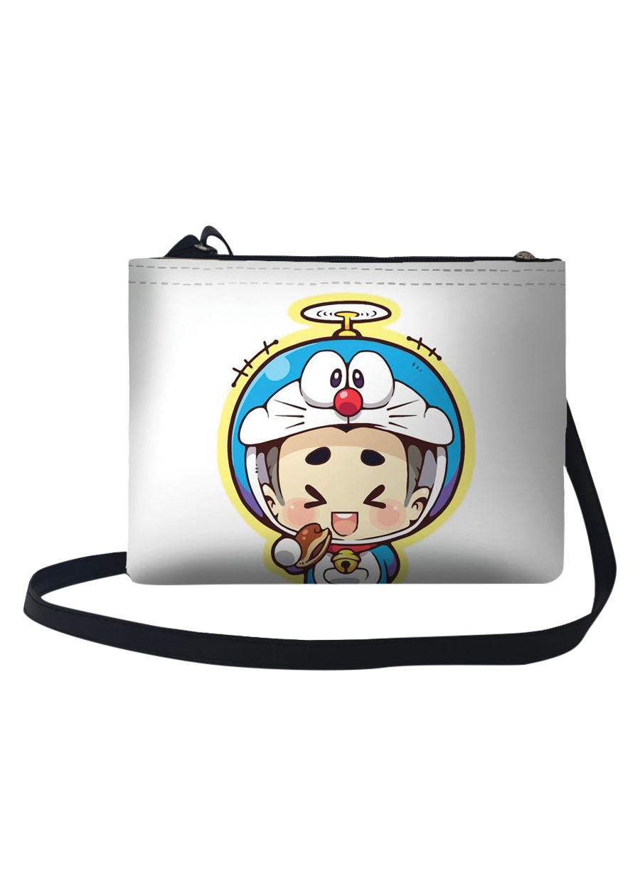 Túi Đeo Chéo Nữ In Hình Cậu Bé Doraemon Ăn Bánh - TUCP072