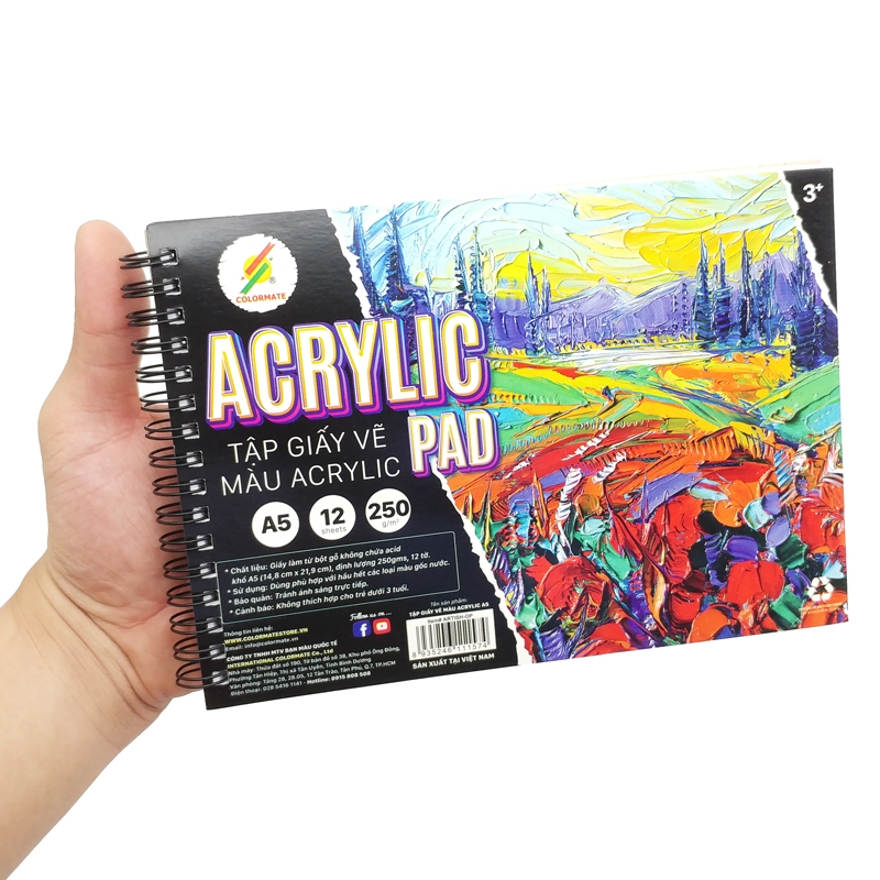 Tập Giấy Vẽ A5 Acrylic Pad Colormate ARTIST-OP (12 Tờ)