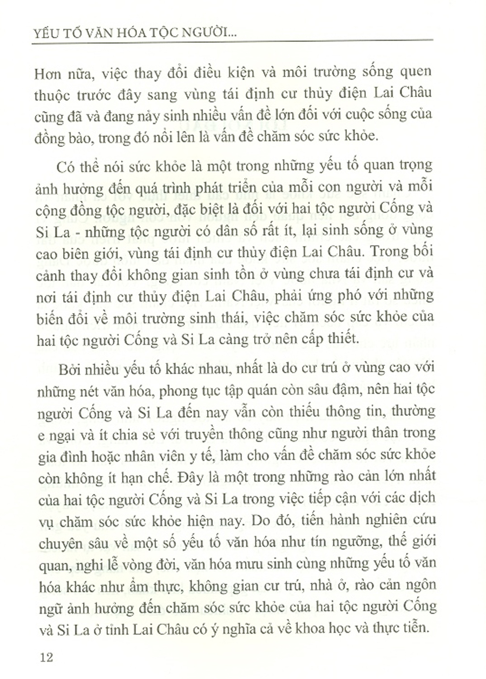 Yếu Tố Văn Hóa Tộc Người Trong Chăm Sóc Sức Khỏe Của Người Cống Và Si La Ở Tỉnh Lai Châu (Sách chuyên khảo)