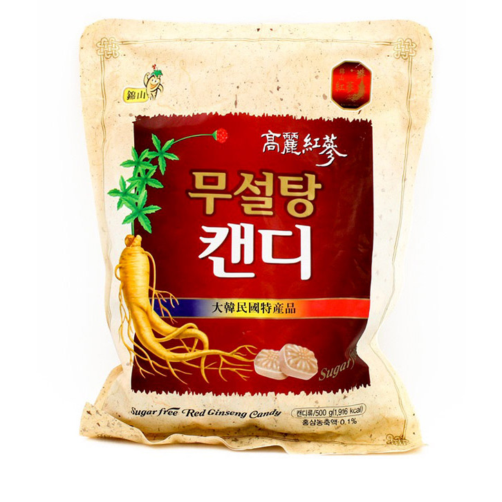 Thùng 20 gói Kẹo hồng sâm không đường cao cấp Sugar Free Red Ginseng Candy (500g x 20) - Hàn Quốc