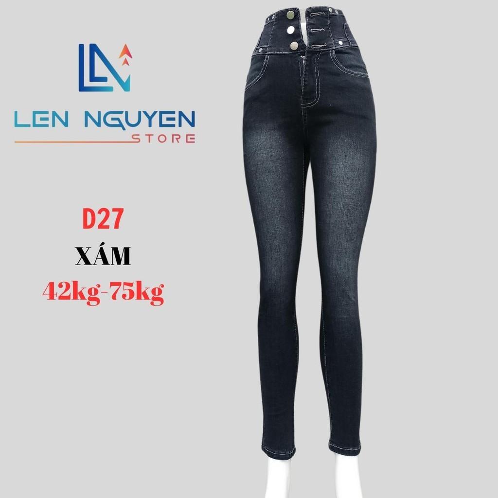 D27_ Quần jean nữ, áo khoác, lưng cao, quần bò nữ dáng ôm, quần rin nữ có big size, cho 42kg đến 75kg,LEN NGUYEN STORE - Xanh Nhạt