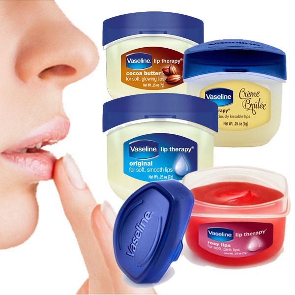 Sáp Dưỡng Môi Vaseline Lip Therapy ( Original Trắng / Rosy Lips Hồng / Creme Brulee Vàng ) 7g + Tặng 1 gói sữa rửa mặt thải độc Super Vegitoks Cleanser 3ml