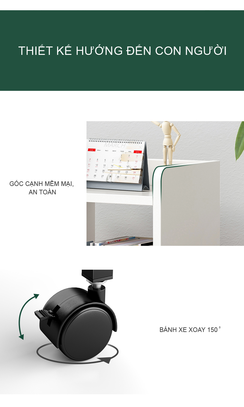 Kệ Đa Năng Lưu Trữ Đồ Dùng, Gía Sách Có Bánh Xe Di Chuyển Tiện Dụng GP173