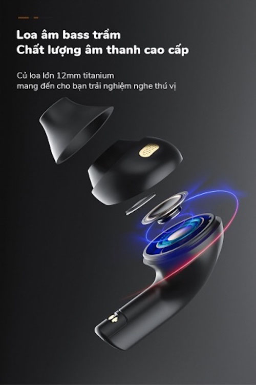 Tai nghe nhét tai không dây kết nối bluetooth 5.3 Airtoms Pro