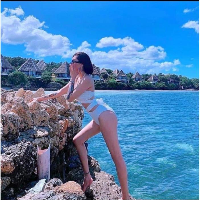 freeship Đồ bơi bikini 2 mảnh phối khoen màu trắng đẹp VATIXA BKN37