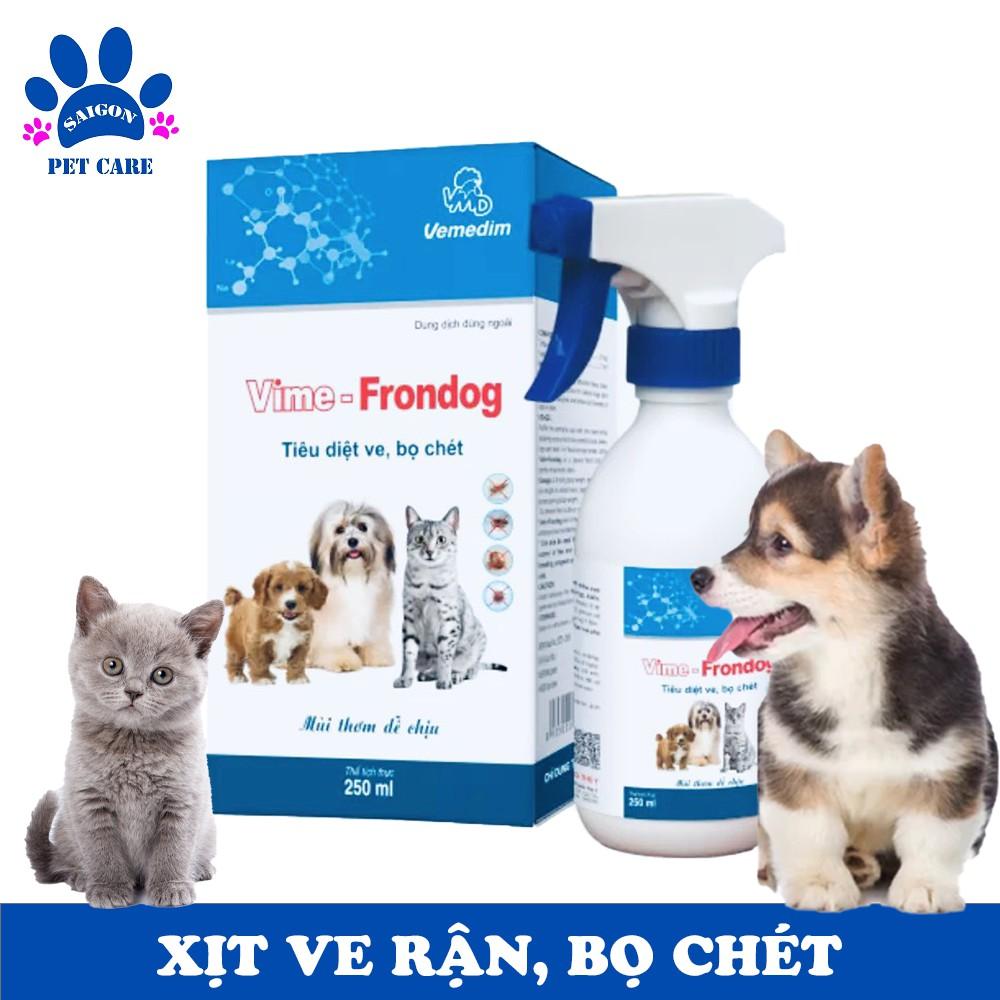 Thuốc xịt ve rận, bọ chét Vime Frondog cho chó mèo 250ml