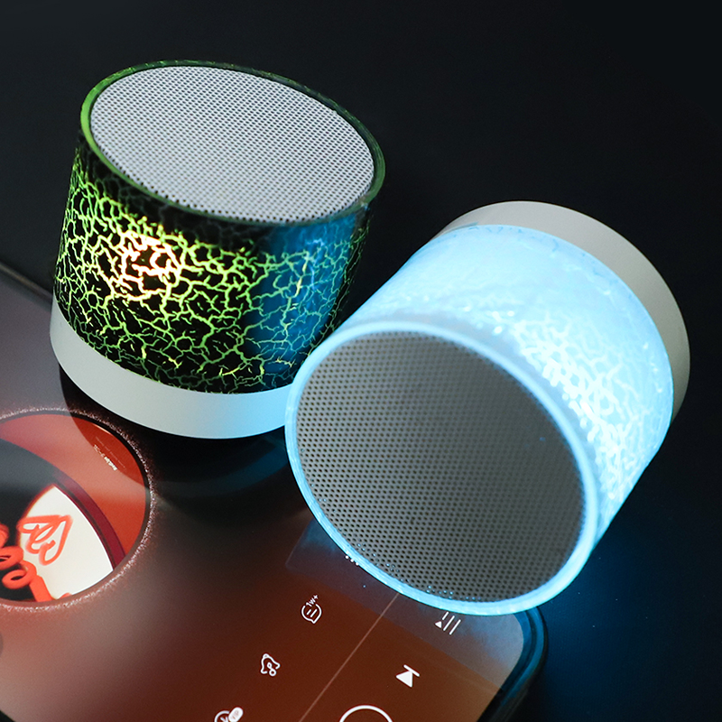 Loa không dây tương thích Bluetooth phát sáng Loa mini Hộp âm thanh ngoài trời dành cho điện thoại thông minh Âm thanh nổi 3D trên ô tô Màu sắc: Đen