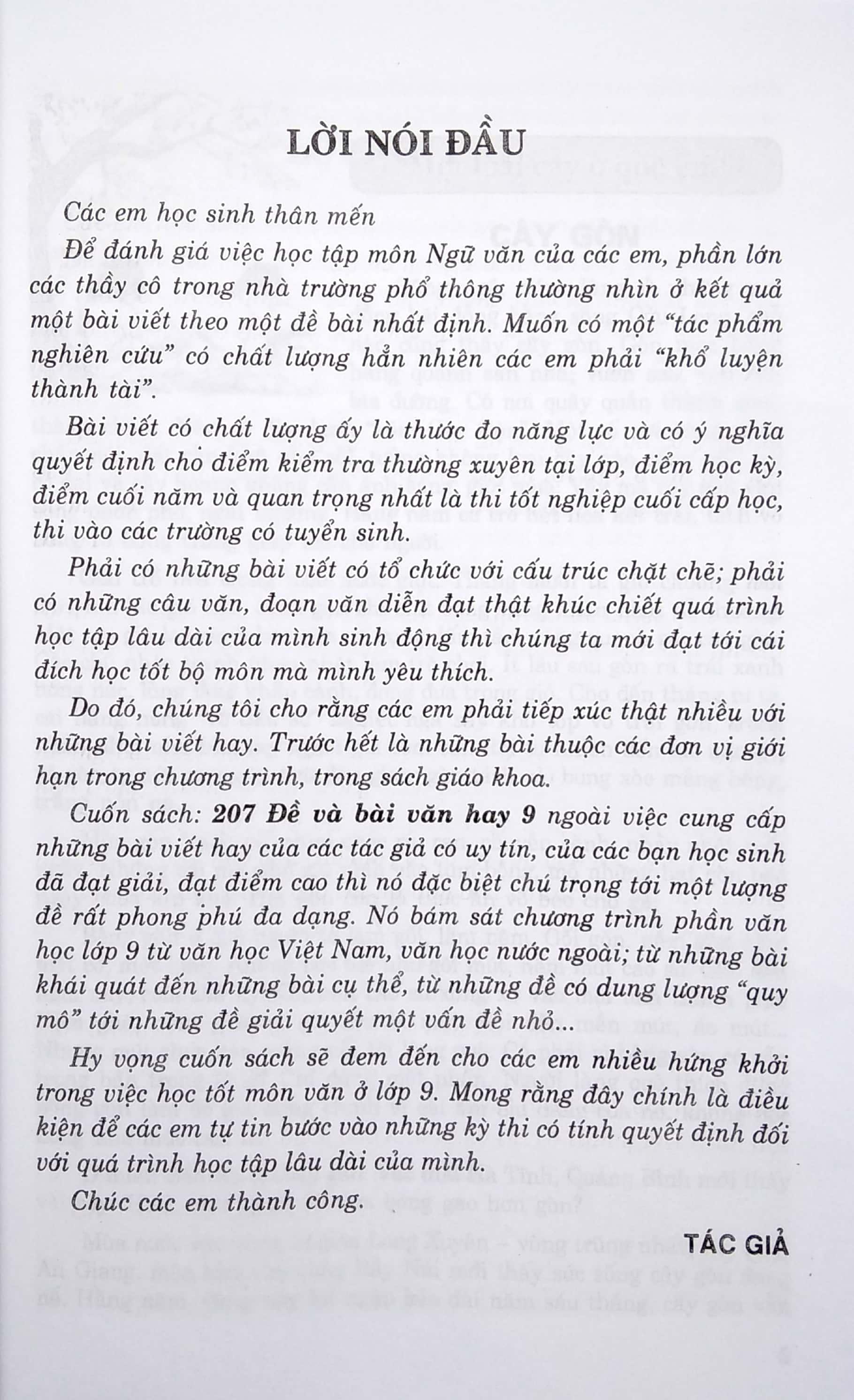 207 Để Và Bài Văn Hay 9