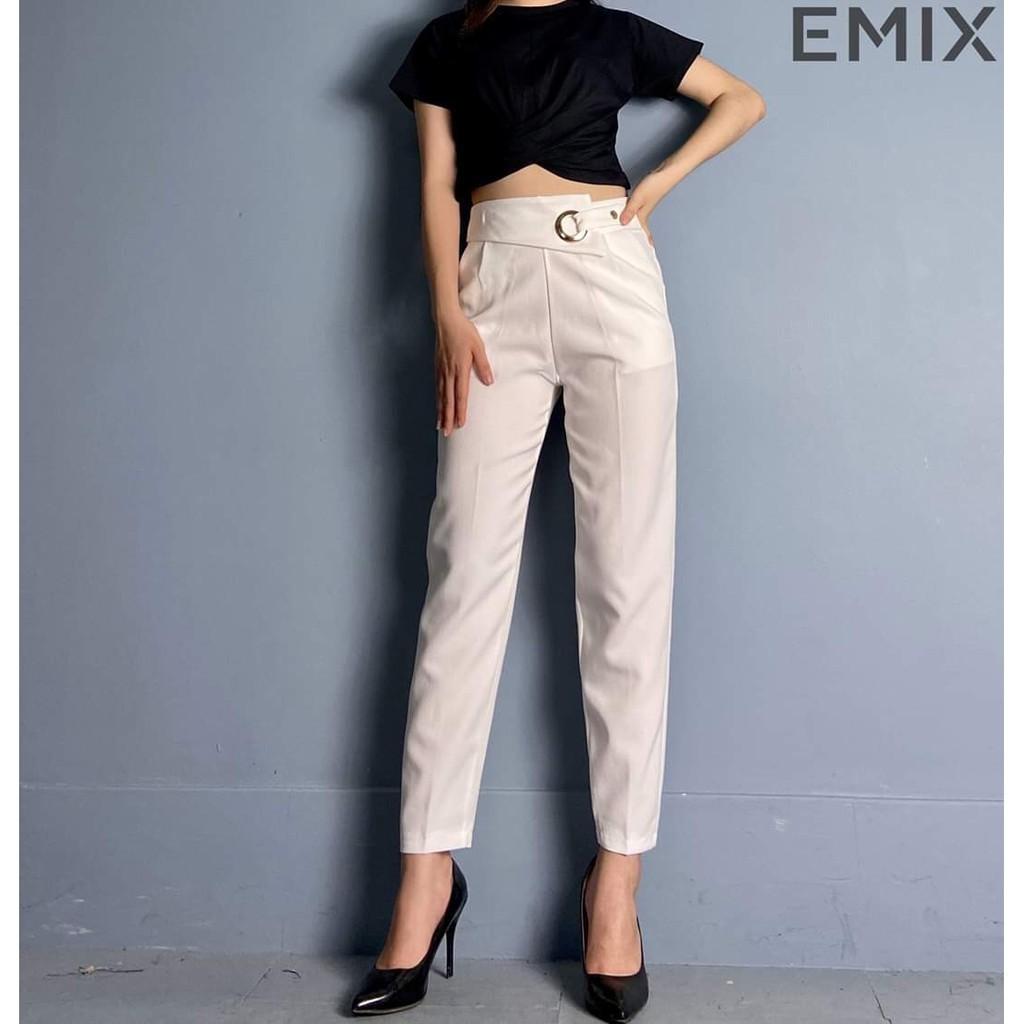 Quần Baggy, Quần Vải Nữ Cạp Cao, Khoen Tròn Cúc Lệch, Form Đẹp Từng Đường Kim Mũi Chỉ, Siêu Sang B320