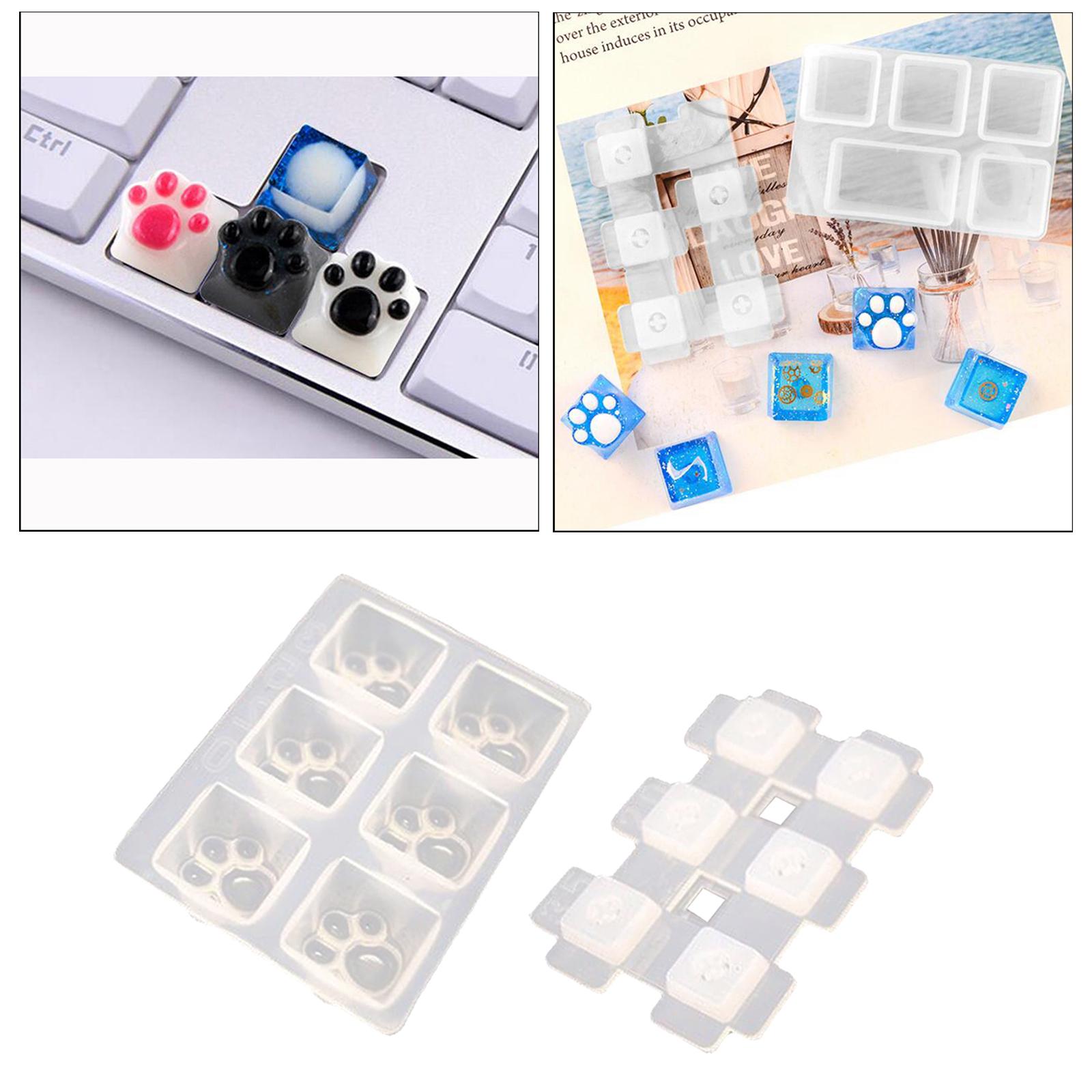 Keycaps Resin Mold Keycap Crafting Epoxy Mould Key Puller Cat Claw Molds Cat