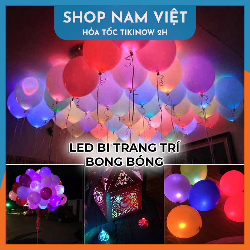 Set 10 Đèn LED Bi Mini Trang Trí Bong Bóng, Đồ Chơi, Quà Tặng Sáng Tạo