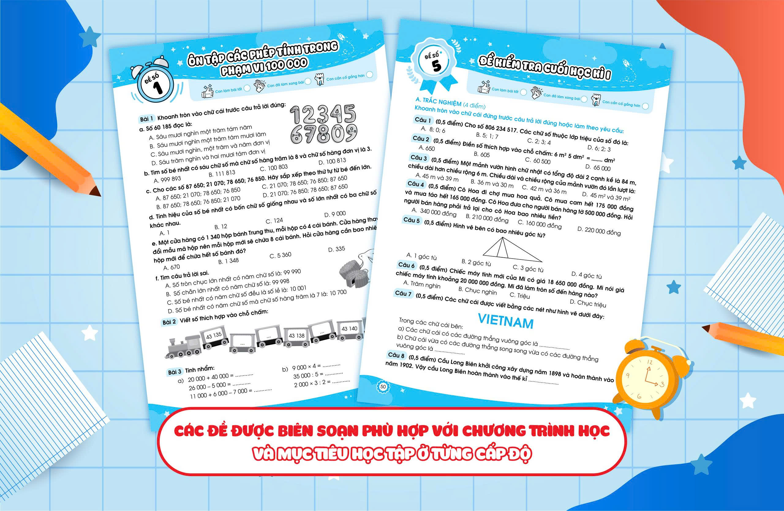 Đề ôn luyện và tự kiểm tra Toán Lớp 4