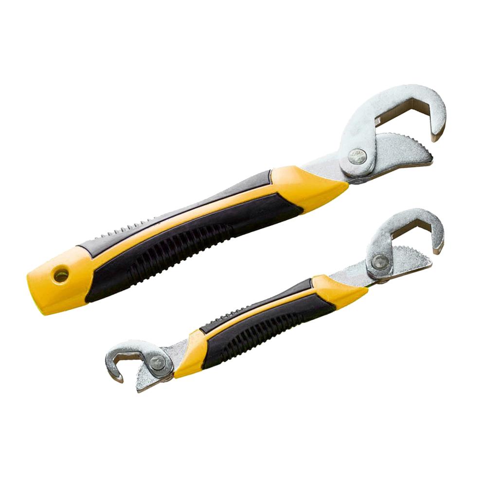 2PCS Multifunction Adjustable Universal Quick Snap'N Grip Wrench Tool Yellow