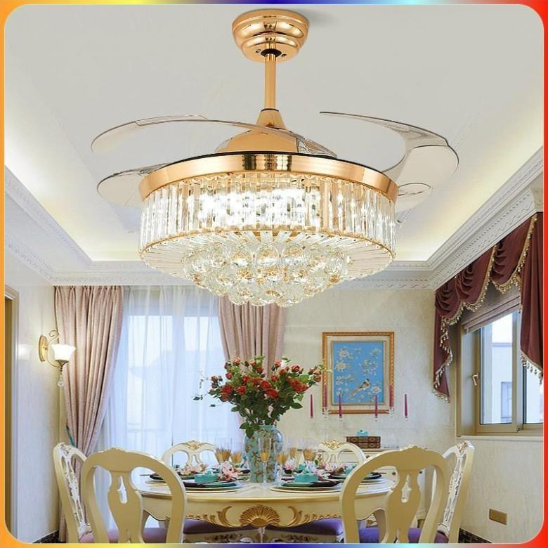 Quạt trần đèn dấu cánh, quạt trần phòng khách, 3 chế độ ánh sáng-điều khiển từ xa -KNQ19