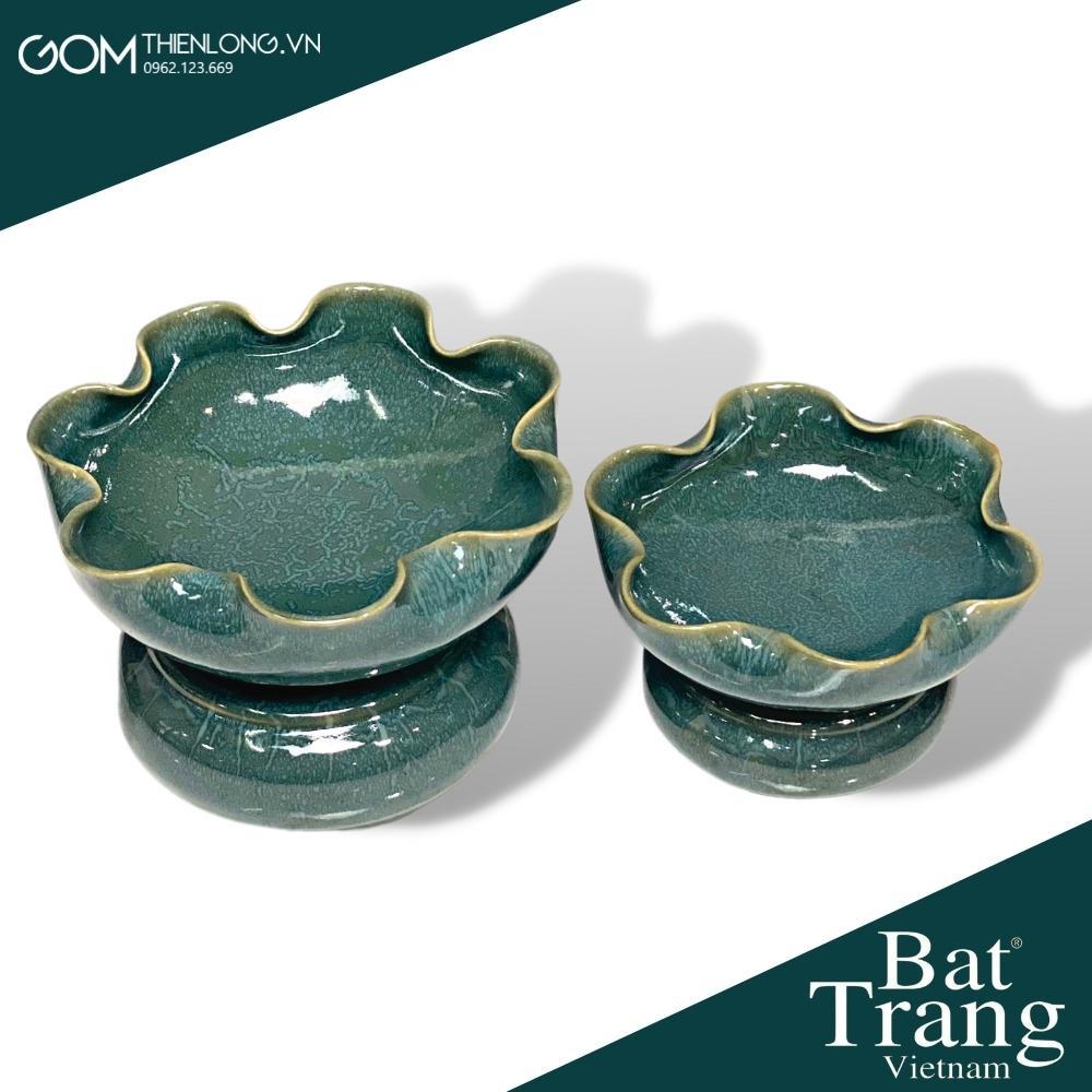 Bát Nước Minh Đường Tụ Thủy Cao Cấp - Bát Thả Hoa - Đồ Thờ Cúng Bát Tràng - Gốm Thiên Long