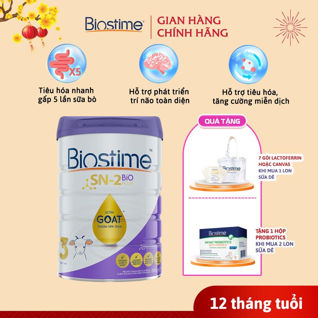 [Hàng chính hãng] Sữa Dê Biostime Sn2 Bio Plus Ultra Goat số 3, cải thiện tiêu hóa cho bé 800g