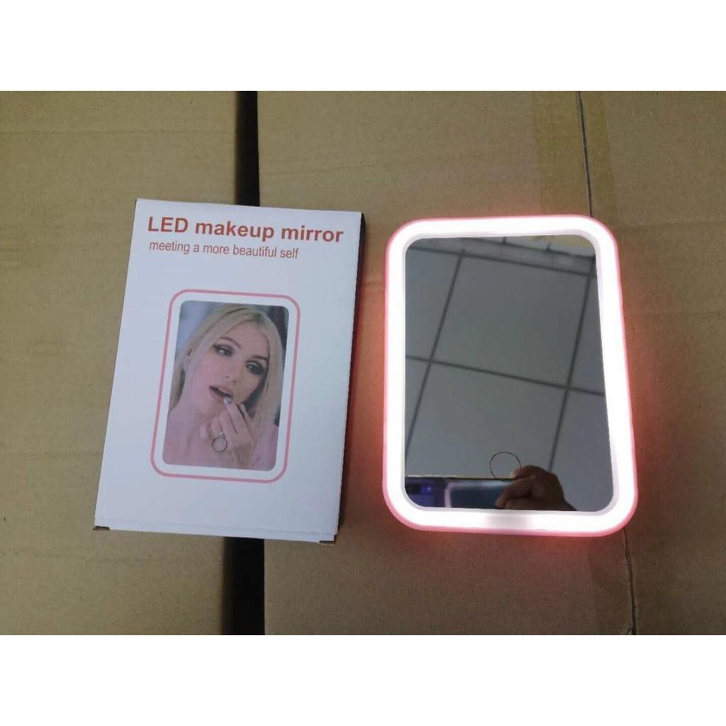 Gương led cảm ứng hình chữ nhật trang điểm make up - gương có 3 chế độ chỉnh màu siêu đẹp