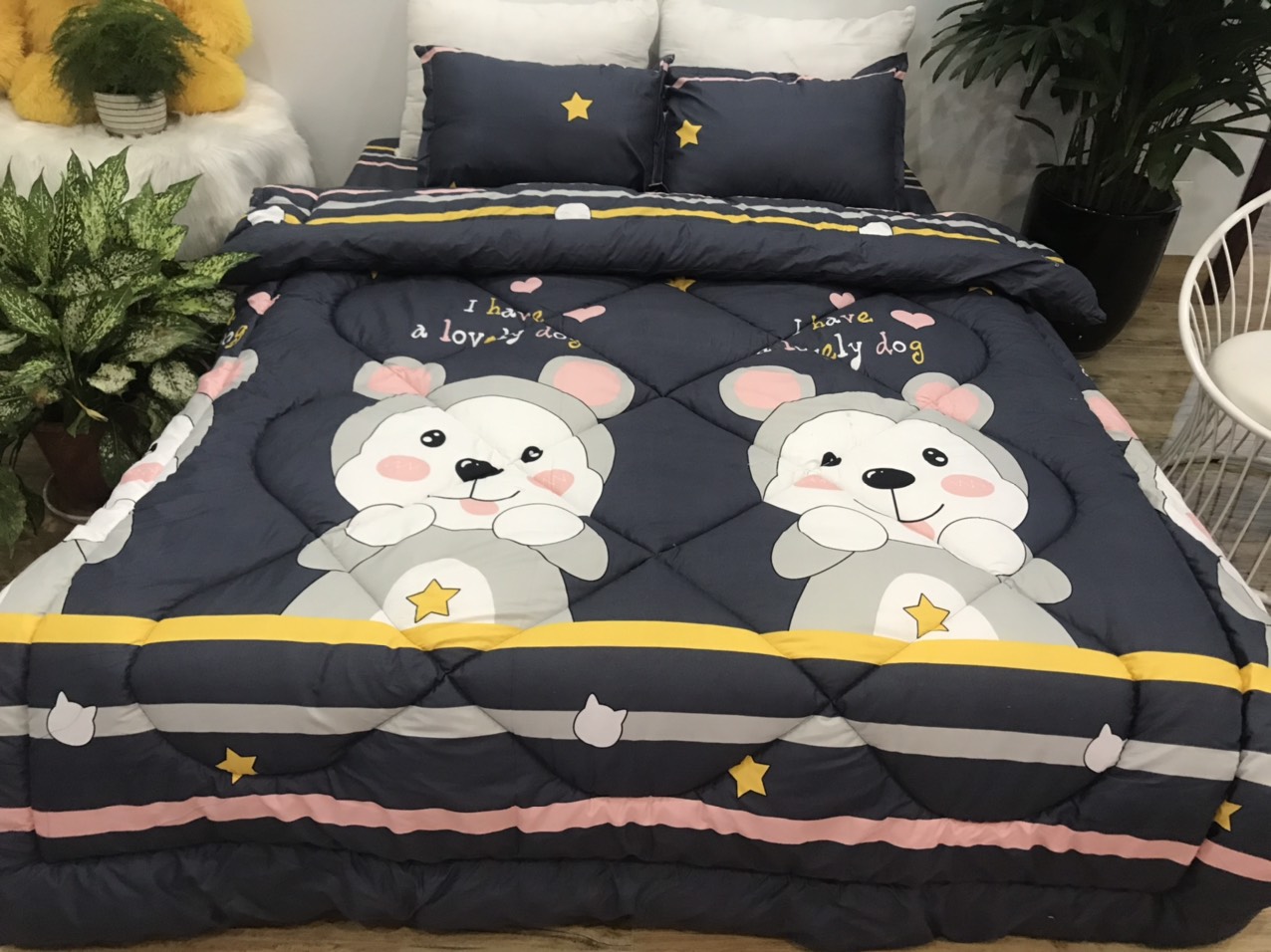 Bộ Chăn Phao 5 Món Mẫu Phao 30