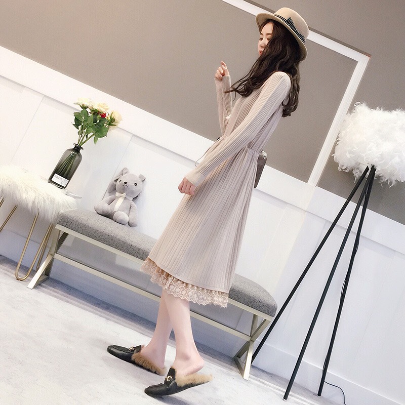 Đầm len nữ cao cấp Đũi Việt DLN06