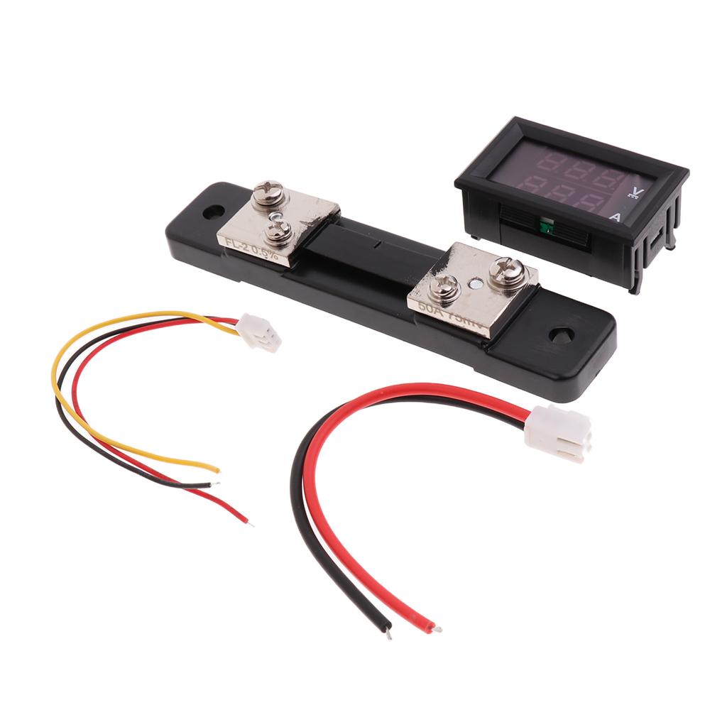 Dual LED Digital Voltmeter Ammeter Current Volt Meter Gauge Tester 0-50A