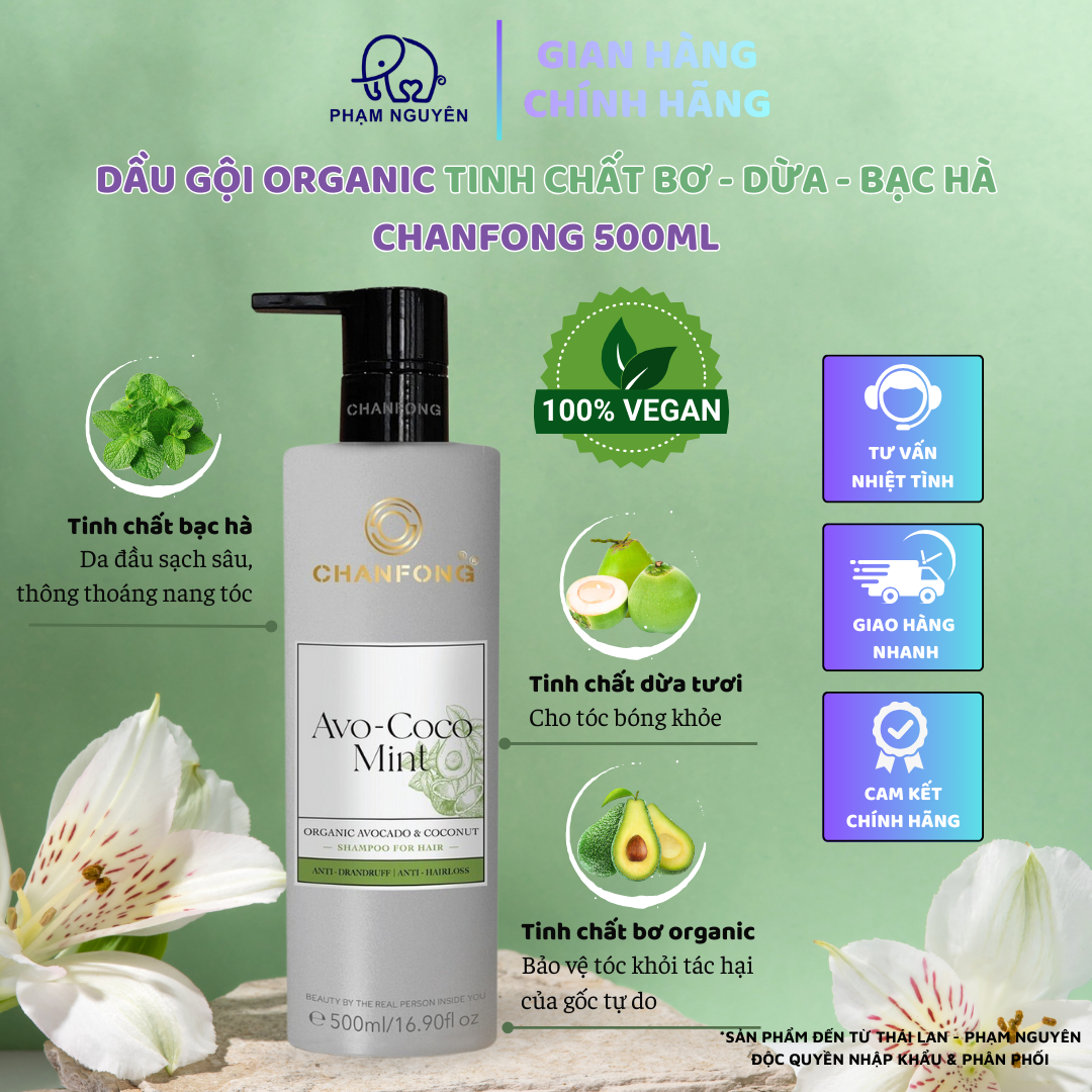 DẦU GỘI CHANFONG AVO COCOMINT ORGANIC 500ml