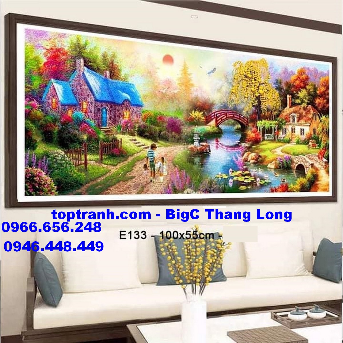 Tranh thêu chữ thập tổ ấm ngôi nhà hạnh phúc E133 chưa thêu